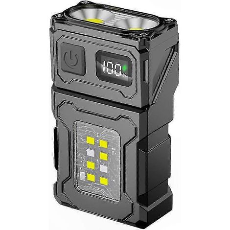 Wiederaufladbare LED-Arbeitsleuchte, 800 Lumen, verstellbarer Magnetfuß, wasserdicht, multifunktionaler tragbarer Scheinwerfer für Heimwerkerarbeiten und Reparaturen. (1/4)