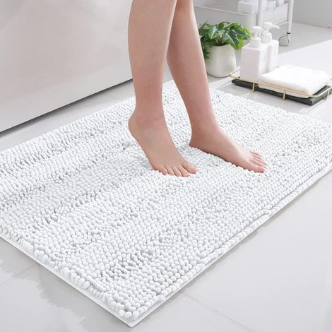 Tapis de sol de salle de bain en chenille, tapis absorbant, antidérapant et lavable, tapis de salon, 41x61CM, adapté au salon et à la salle de bain (1/5)
