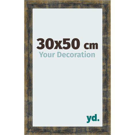 yd. - Cadre photo 30x50 - Bleu Or Melange - MDF - Pisa (1/5)