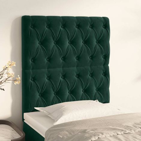 Cabecero de cama verde oscuro 80x7x118/128 cm Terciopelo