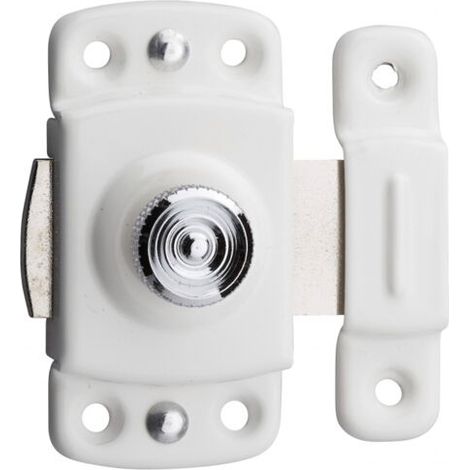 Verrou pour porte d'ameublement, 30mm, blanc - (1/2)