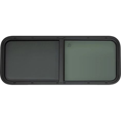 Ventana corredera, protección contra insectos, aleación de aluminio duradera, color negro. (1/2)