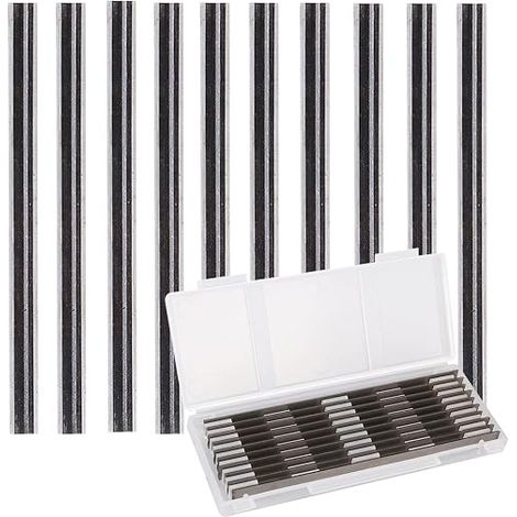 Planer Blades 82 mm, Reversible Blades 82 x 5.5 x 1.2 mm, Electric Planer Blade, HSS Replacement Blade for Woodworking Machines, Planers (Pack of 10) (1/5)
