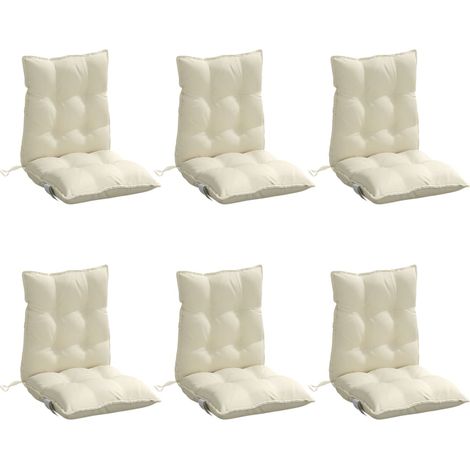 vidaXL Lowback Chair Cushions 6 pcs Cream Oxford Fabric (1/4)