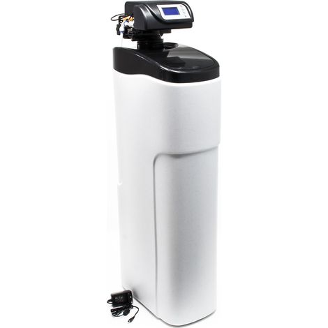 Wiltec SOFT-D Wasserenthärtungsanlage, Wasserentkalkung mit 1000 l/h, Entkalkungsanlage mit Ionentauscher, Wasserenthärter mit 30 l Soletank