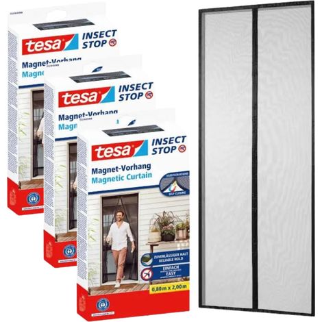 Zanzariera magnetica autochiudente TESA per porte da balcone 0,9x2,1m x3