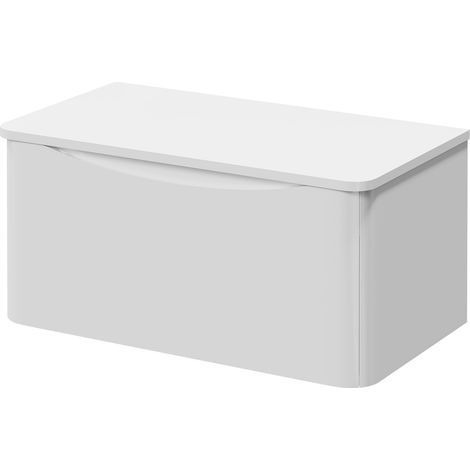 Vela Gloss White 800mm Wall Mounted Single Drawer Vanity Unit for Countertop Basins (1/5)
