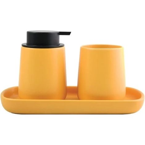Set de 3 accesorios de baño de cerámica MAONIE Azafrán Mate MSV (1/4)