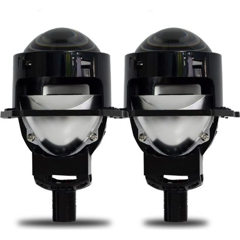 Lentille Projecteur LED Auto D30 3", 50W Double Faisceau, Puce 3570 6 Cœurs, H4/H7, Moto Compatible, Lot de 2 (1/5)