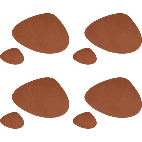 Dessous de verre réversibles en cuir, résistants à-gris marron (1/2)