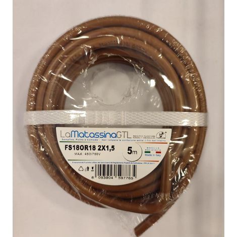 Cavo fs18or18 go-at topline 5 metri 2x1,5 marrone - mfs182x1,5ma05