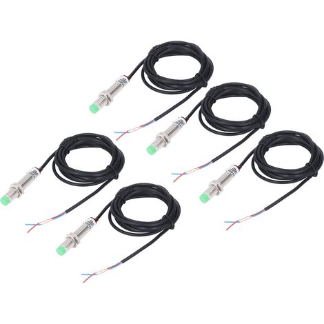 Lot de 5 capteurs de proximité inductifs M12 à 2 fils, normalement fermés, fréquence 150 Hz, alimentation 10-36 V CC (1/5)