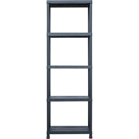 vidaXL Estantería de plástico 125 kg 60x30x180 cm negro (1/2)