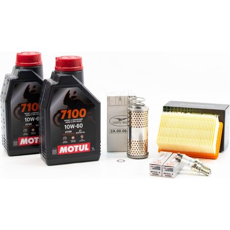 Kit Révision Filtres Bougies pour MOTO GUZZI V7 850 de 2021 à 2024 - MOTUL 7100 10W60 2L