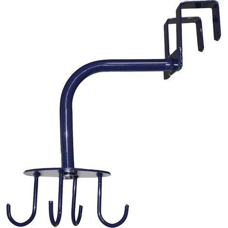 Appendibriglie portatile in metallo blu con 4 ganci rotanti