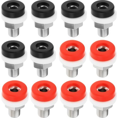 Pack of 12 2mm banana plugs for panel mounting, M4 x 0.5, compatible with 2mm banana plugs (1/5)