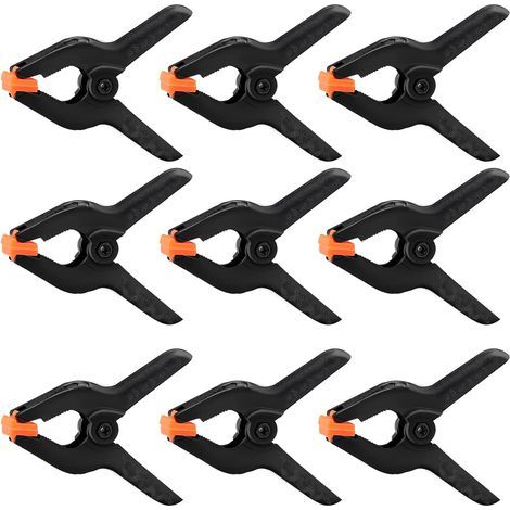 9 Pièces 7cm Pince à Ressort, Pinces à Ressort en Plastique Noir en Nylon, pour Projets de Bricolage, Studios Photo (1/5)