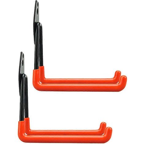 Crochets métalliques robustes pour le rangement dans le garage, en fer multicolore, lot de 2, parfaits pour les outils et (1/4)