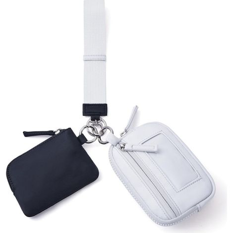 Porte monnaie 2 en 1 pour femme, nylon imperméable ultra léger avec cartes anti perte et clés. (1/5)