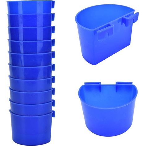 Lot de 10 mangeoires suspendues pour cages à oiseaux, lapins et poules.
