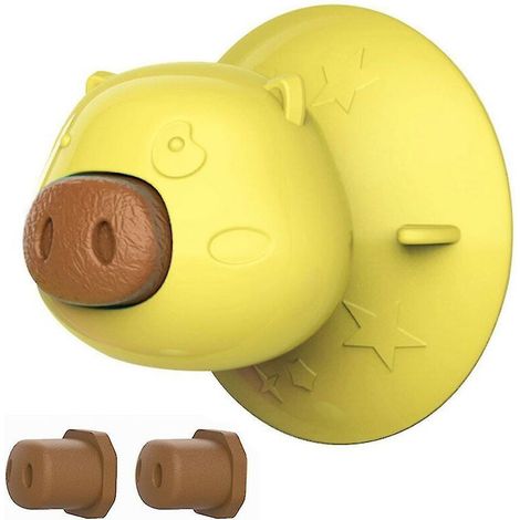 Jouet à lécher pour chien Animaux de compagnie Nettoyage des dents Jouet à mâcher Chargeur lent avec ventouse Bain Plaque molaire Jaune (1/5)