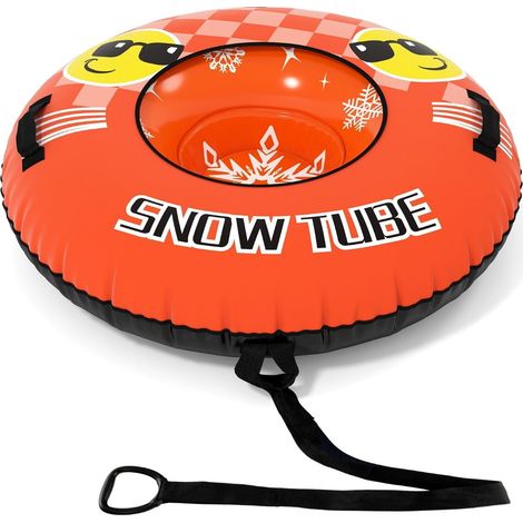 Aufblasbarer Schneereifen mit Griffen und Zugseil, Orange (1/5)