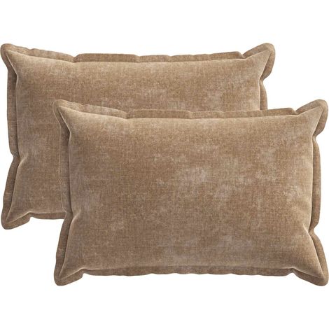Housse de coussin 2 pc HOUTEN Marron 50 x 75 cm Tissu Chenille vidaXL (1/5)