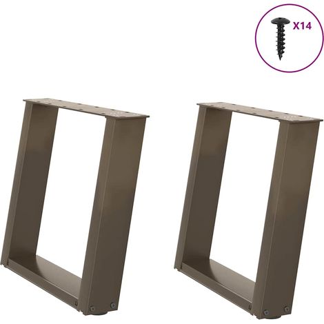 Couchtischbeine U-Form 2 Stk. Naturstahl 50x(42-43) cm Stahl