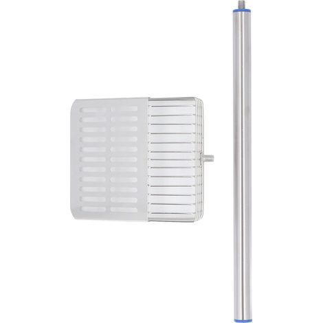 Pelle à litière pour chat à long manche en acier inoxydable, pelle à déjections fécales pour chat, pelle à déjections de poule, bleue (1/5)