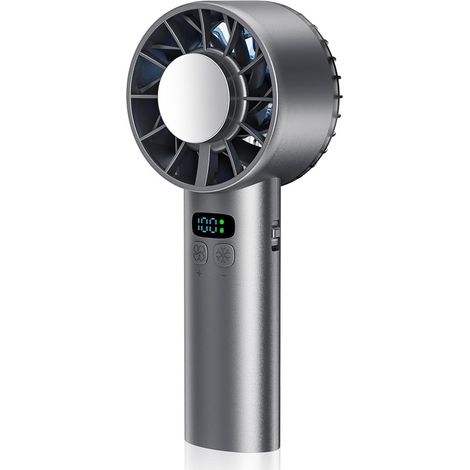 Ventilateur portable glace 5200mAh turbo écran digital réglage vitesse mini ventilateur portable voyage camping extérieur intérieur été noir (1/5)