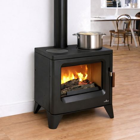 Poêle à bois raccordable avec plaques de cuisson - BRONPI Orly-C 6 kW  Sans kit air
