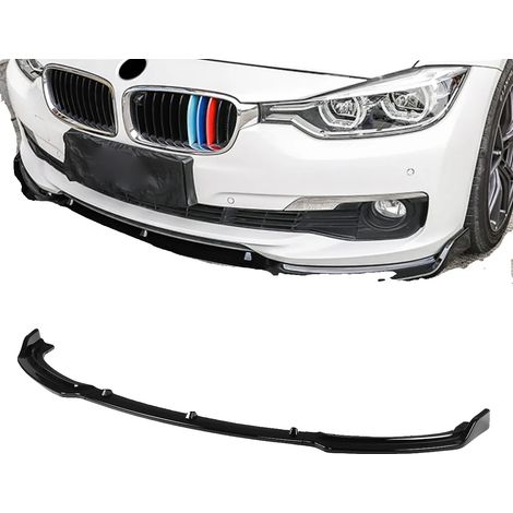 Spoiler de pare-chocs avant BMW Série 3 F30 F35, finition noire brillante, facile à installer, protège le pare-chocs d'origine