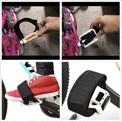 Lot de 2 sangles de pédales pour vélo à pignon fixe, avec cale-pieds.-Blue