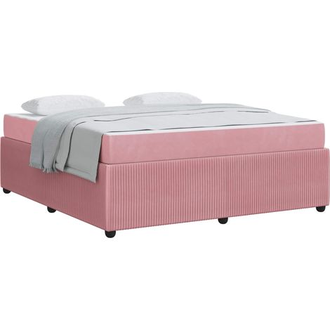 Maison Exclusive - Bettrahmen mit Matratze Rosa 180 x 200 cm Stof