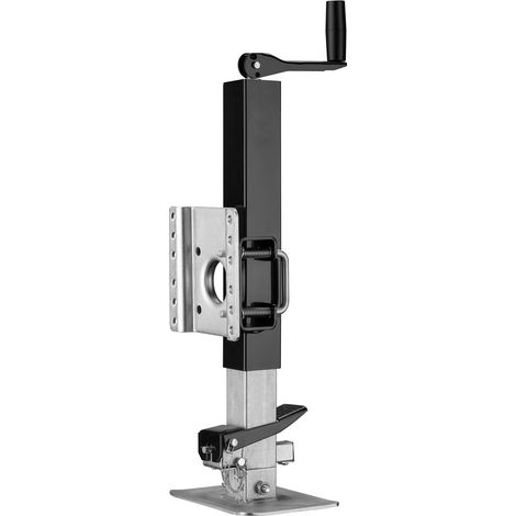 Wiltec – Béquille de remorque 900 kg – Acier Q235 – Manivelle supérieure pour réglage rapide – Plaque de montage orientable – Stabilisateur robuste