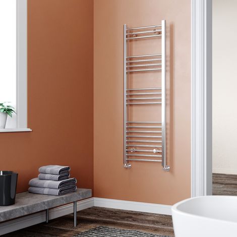 ELEGANT 1500 x 500 mm Chrome Efficient Rads Flat Panel Towel Rail Radiator Modern Radiator + Anthracite Thermostatic Radiator Valves (1/5)