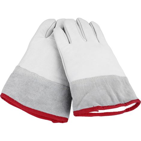 Ortviai Gants de Travail en Cuir de Vache Imperméables et Anti-Froid - Modèle D230N-30 cm L pour Stations de Ravitaillement en LNG et Chambres Froides