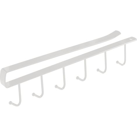 Portavasos de hierro, no requiere taladrar, 6 ganchos, blanco