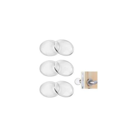 8 Butées de Porte Transparentes Adhésives, Amortisseurs Autocollants 50x8mm, Protection Poignée pour Cuisine et Salle de Bain (1/4)