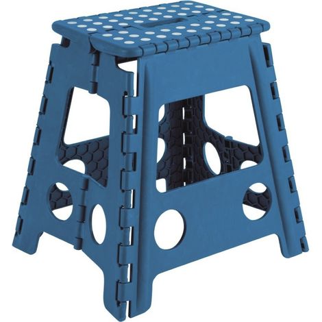 ARREGUI TB-039-A Sgabello Pieghevole Multiuso  Sgabello per Adulti o Bambini  Scala Pieghevole  Scalino  Sgabello per cucina, bagno, campeggio  39 cm di altezza  Blu (1/2)