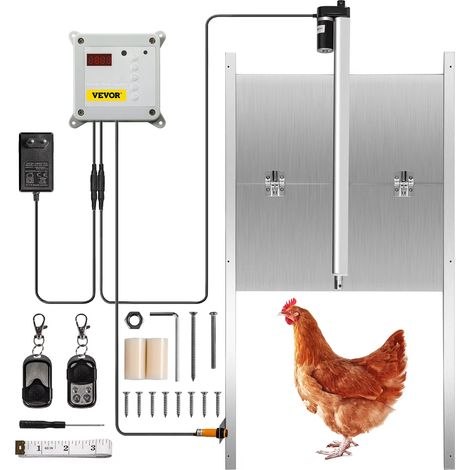 Porte automatique pour poulailler — Équipée d'une minuterie et d'un capteur de lumière adaptée aux fermes et aux chenils (1/5)