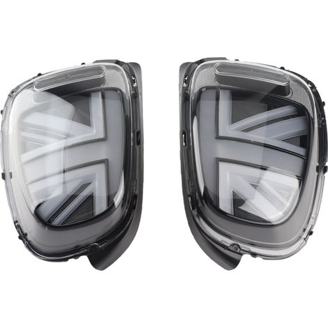 Feux arrière Union Jack entièrement LED avec clignotant séquentiel pour Cooper F55 F56 F57 S JCW 2014 à 2024 noir blanc