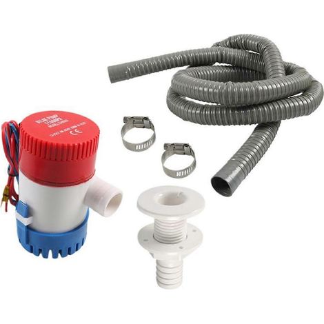 Kit de plomberie pour pompe de cale 12 V avec tuyau de pompe de cale, raccord traversant et 2 raccords en acier inoxydable (1/5)