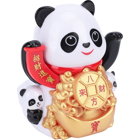 Figurine de Panda à énergie solaire, bras ondulé automatique, ornement pour tableau de bord de voiture, bureau, caisse, décoration de bureau, Style C (1/5)