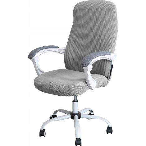 Funda para silla de oficina giratoria de jacquard gris claro (1/5)