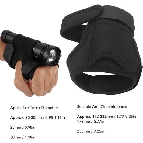 Bracelet Lampe Torche Plongée Mains Libres Nylon Renforcé Support Bras Étanche