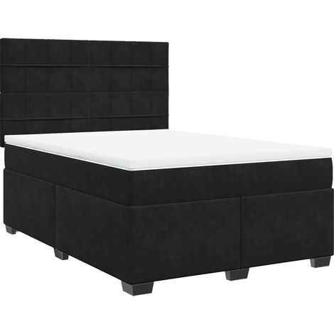 Maison Exclusive - Boxspringbett mit Matratze Schwarz 140x200 cm (1/5)