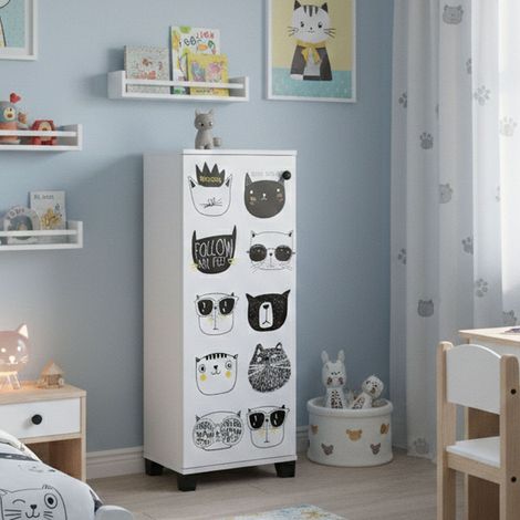 Scarpiera Kika, Mobile Portascarpe 16 Paia, 8 Vani, Un'anta, 50x38x127h cm Bianco (1/5)
