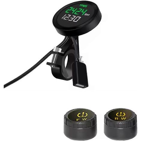Système de surveillance de la pression des pneus Moto TMPS avec 2 capteurs externes et écran LCD pour motos (1/5)