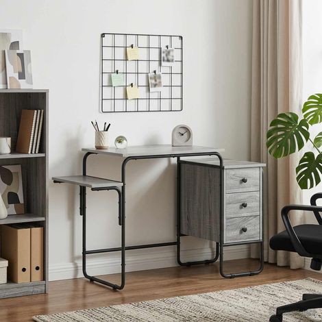 vidaXL Desk with Storage Grey Sonoma 120 x 50 x 75 cm (1/5)